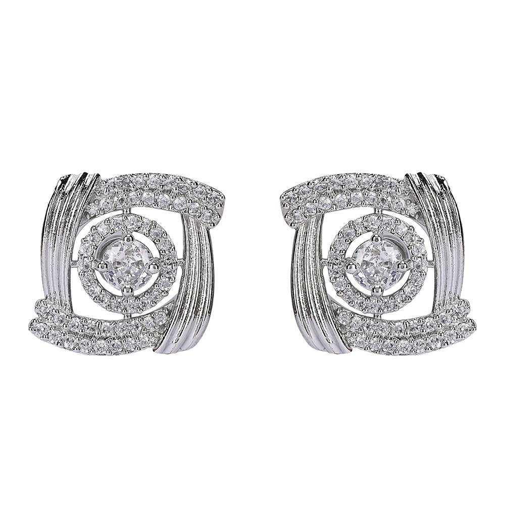 Elegant Rose - Inspired Diamond Stud Earrings - Auraa Trends - Studs - Elegant Rose - Inspired Diamond Stud Earrings