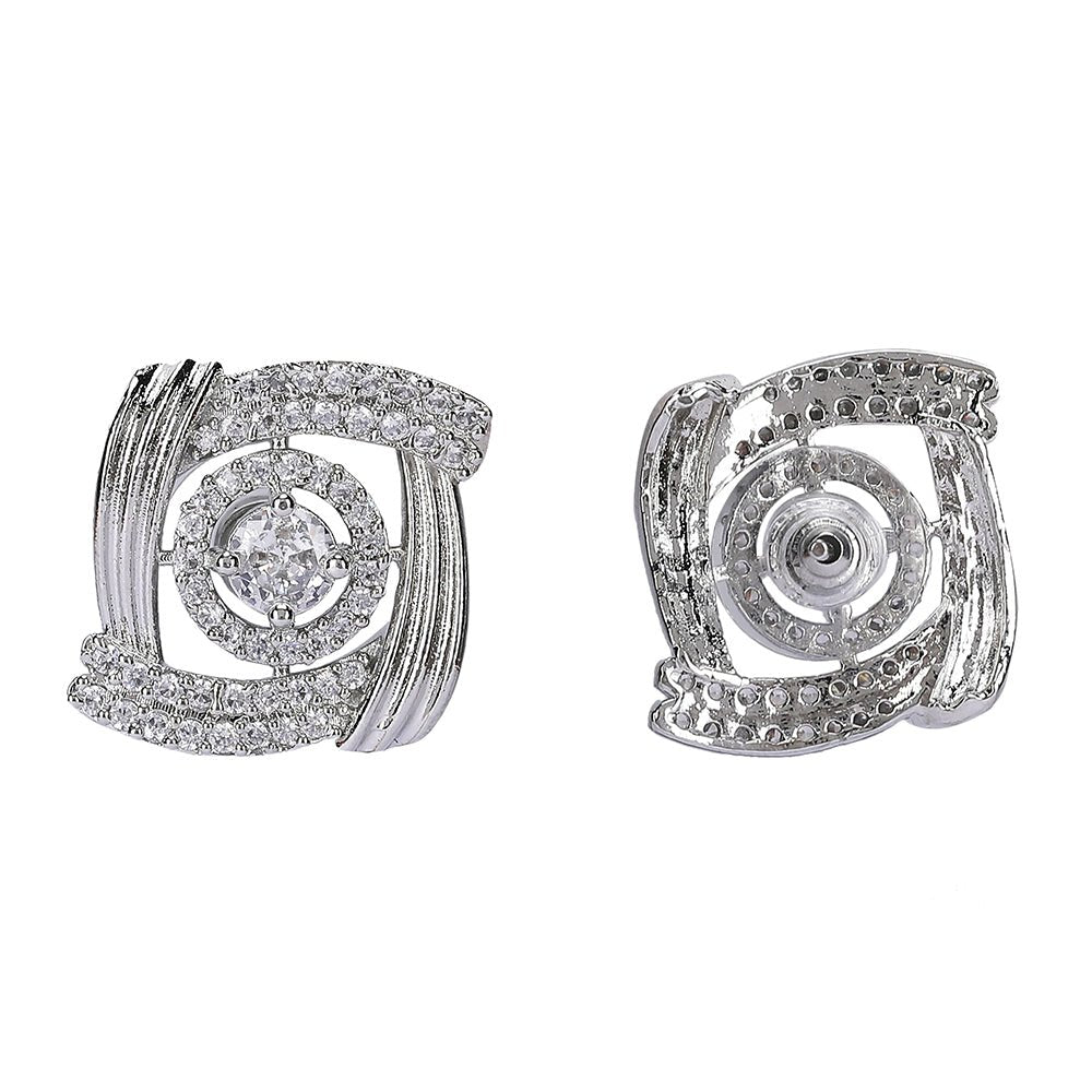 Elegant Rose - Inspired Diamond Stud Earrings - Auraa Trends - Studs - Elegant Rose - Inspired Diamond Stud Earrings