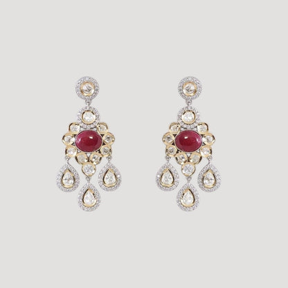 Enamel Peacock Kundan Statement Earrings - Auraa Trends - Earrings -  - Auraa Trends - Enamel Peacock Kundan Statement Earrings