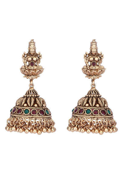 Enchanting 22KT Gold Plated Kundan Red and Green Necklace Set - Auraa Trends
