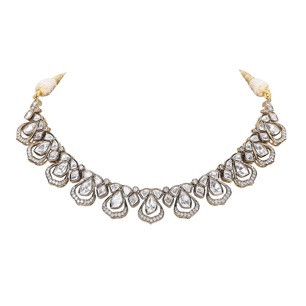 Exquisite Necklace Set For Women - Auraa Trends - necklace - # - Auraa Trends - Festive wear gold necklace and earrings