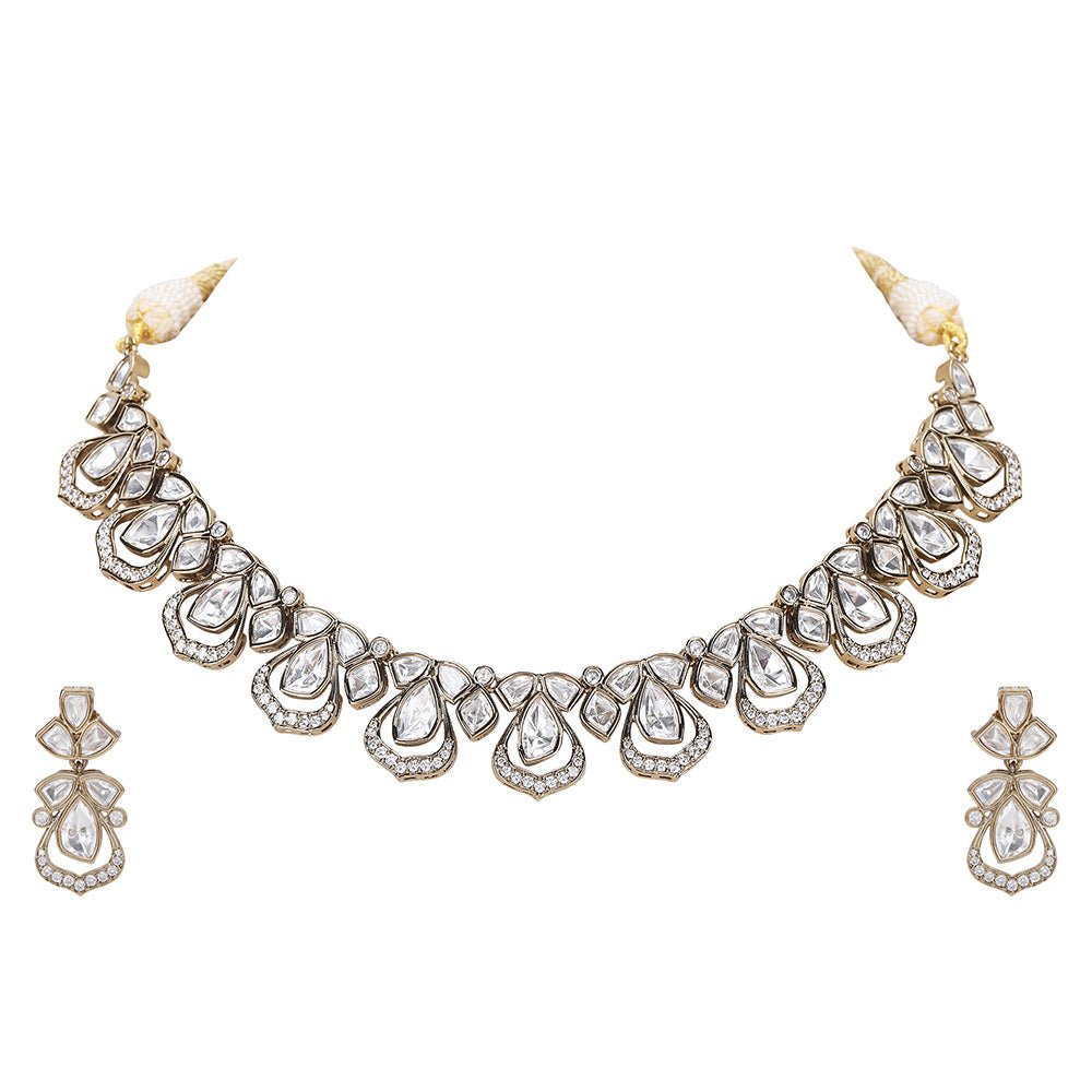 Exquisite Necklace Set For Women - Auraa Trends - necklace - # - Auraa Trends - Festive wear gold necklace and earrings