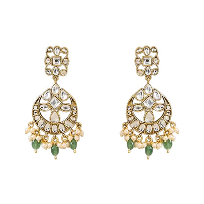 Green Kundan Necklace Set with Matching Earrings