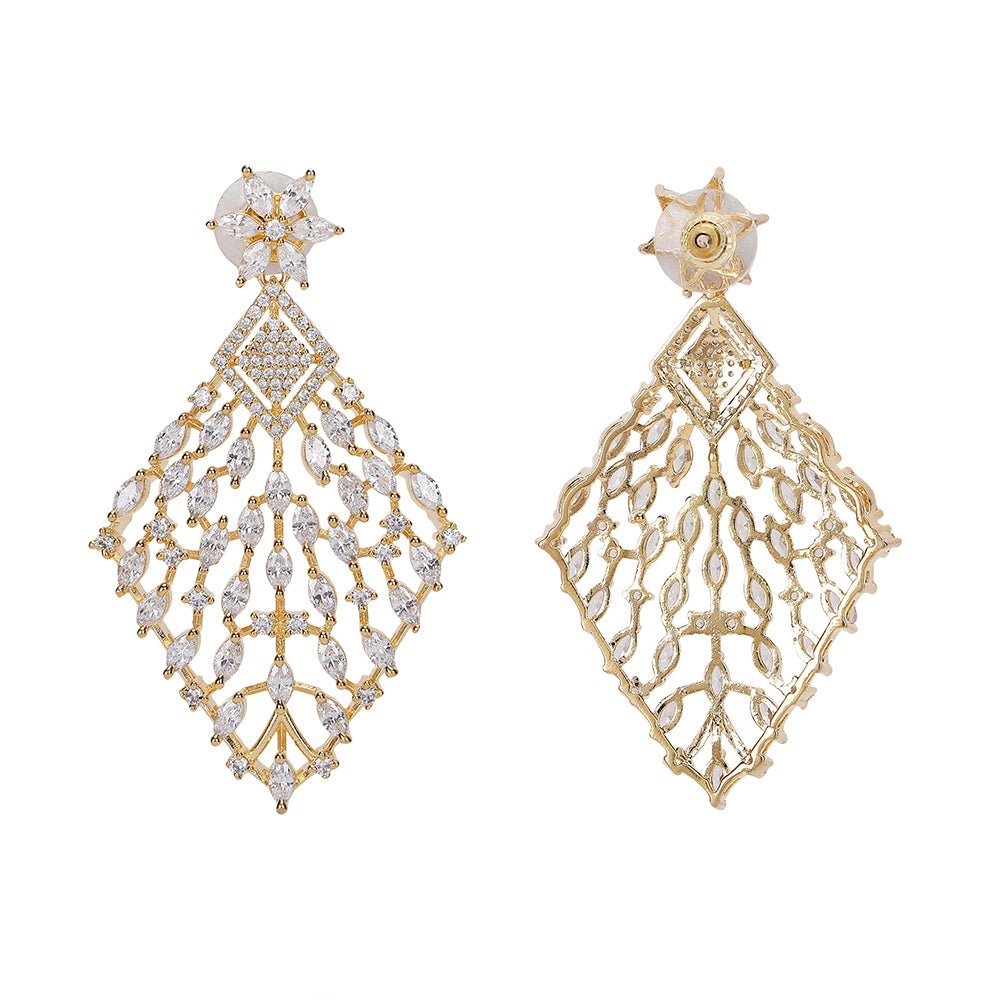 Gold and diamond statement necklace set - Auraa Trends - Necklaces set - # - Auraa Trends - statement necklace set
