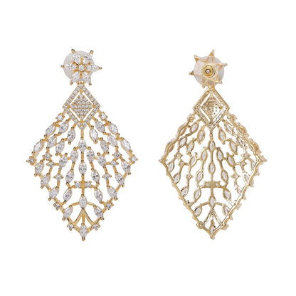 Gold and diamond statement necklace set - Auraa Trends - Necklaces set - # - Auraa Trends - statement necklace set