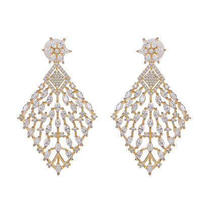 Gold and diamond statement necklace set - Auraa Trends - Necklaces set - # - Auraa Trends - statement necklace set