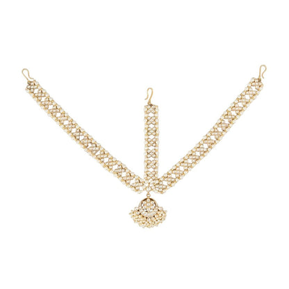 Gold Finish Beaded Mathapatti - Auraa Trends - Mathapati - # - Auraa Trends - Gold Finish Beaded Mathapatti