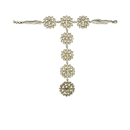 Gold Finish Kundan Polki Haathphool (Set of 2) - Auraa Trends - Hathphool - Gold Finish Kundan Polki Haathphool (Set of 2)