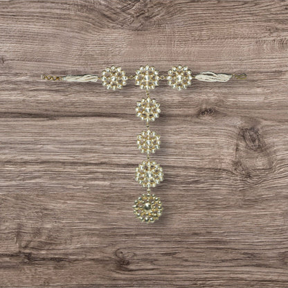 Gold Finish Kundan Polki Haathphool (Set of 2) - Auraa Trends - Hathphool - Gold Finish Kundan Polki Haathphool (Set of 2)