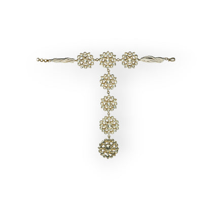 Gold Finish Kundan Polki Haathphool (Set of 2) - Auraa Trends - Hathphool - Gold Finish Kundan Polki Haathphool (Set of 2)