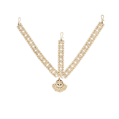 Gold Finish Kundan Polki Mathapatti - Auraa Trends - Mathapati - # - Auraa Trends - Gold Finish Kundan Polki Mathapatti
