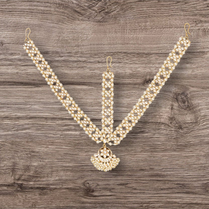 Gold Finish Kundan Polki Mathapatti - Auraa Trends - Mathapati - # - Auraa Trends - Gold Finish Kundan Polki Mathapatti
