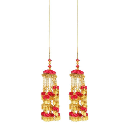 Gold - Plated Alloy kaleere with Floral & Ghungroo Detailing - Auraa Trends - Kaleere - Plated Alloy kaleere with Floral
