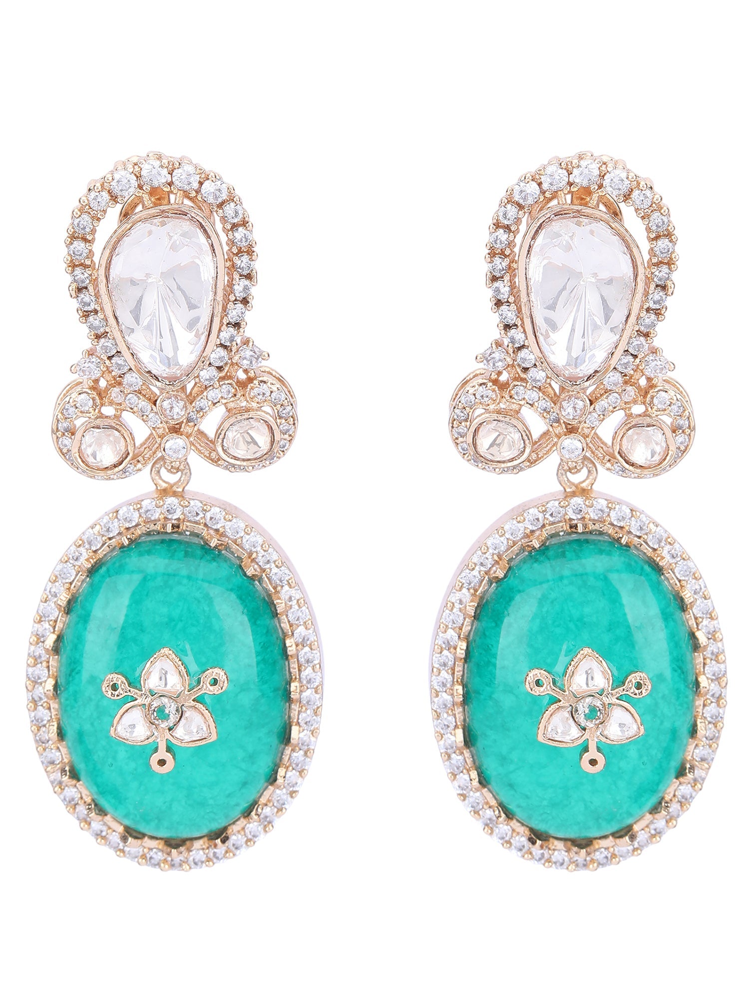 Gold-Plated Contemporary-Shaped Drop Earrings - Auraa Trends - Drop - Earrings New Arrivals