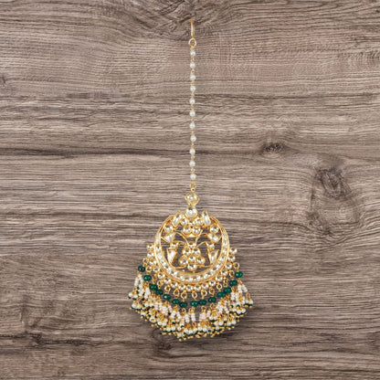 Gold Plated Kundan Maangtikka - Auraa Trends - Maangtika - # - Auraa Trends - Gold Plated Kundan Maangtikka