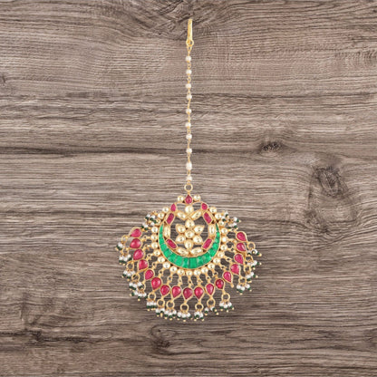 Gold Plated Kundan Maangtikka - Auraa Trends - Maangtika - # - Auraa Trends - Gold Plated Kundan Maangtikka