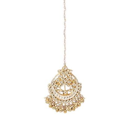 Gold Plated Kundan Polki Maangtikka - Auraa Trends - Maangtika - # - Auraa Trends - Gold Plated Kundan Polki Maangtikka
