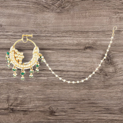Gold Plated Kundan Polki Nath - Auraa Trends - Nath - # - Auraa Trends - Gold Plated Kundan Polki Nath