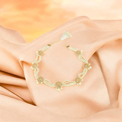 Gold Plated Kundan Polki Waist Belt - Auraa Trends - Waist Belt - # - Auraa Trends - Gold Plated Kundan Polki Waist Belt