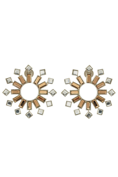 Gold Plated Kundan Stud Earrings - Elegant Radiance - Auraa Trends - Studs - # - Auraa Trends - Gold Plated Kundan Stud Earrings - Elegant Radiance