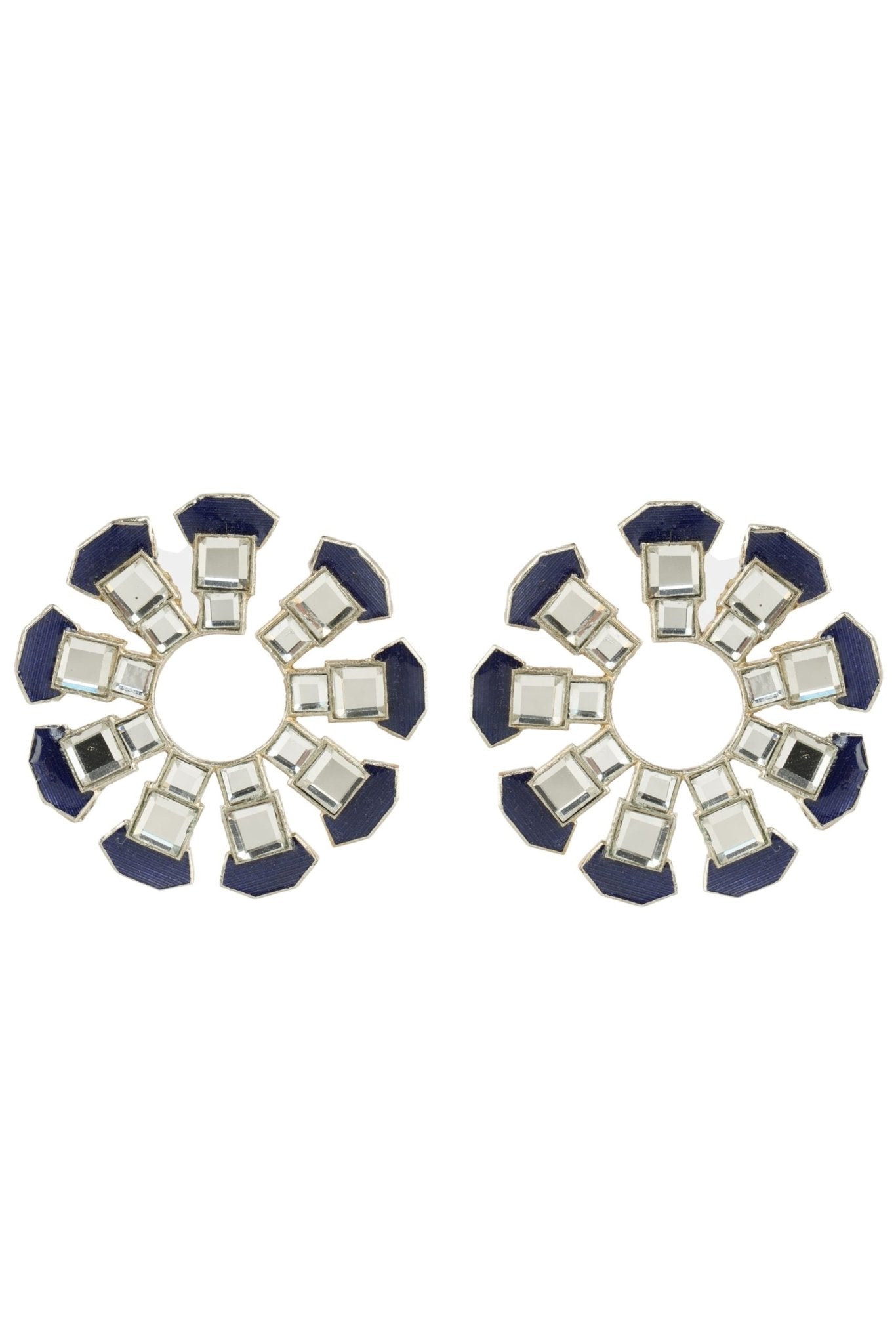 Gold Plated Kundan Stud Earrings - Elegant Sparkle - Auraa Trends - Studs Gold Plated Kundan Stud Earrings - Elegant Sparkle