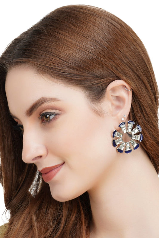 Gold Plated Kundan Stud Earrings - Elegant Sparkle - Auraa Trends - Studs - # - Auraa Trends - Gold Plated Kundan Stud Earrings - Elegant Sparkle