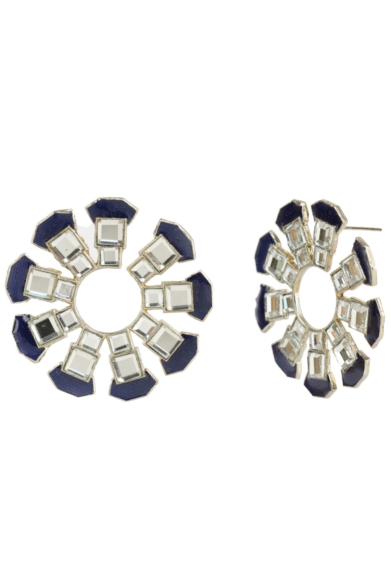 Gold Plated Kundan Stud Earrings - Elegant Sparkle - Auraa Trends - Studs Gold Plated Kundan Stud Earrings - Elegant Sparkle