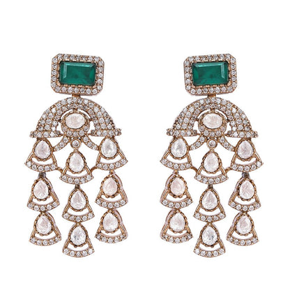 Gold - Plated Kundan - Studded & Beaded Jewellery Set - Auraa Trends - Necklace Set - Kundan - necklace set online