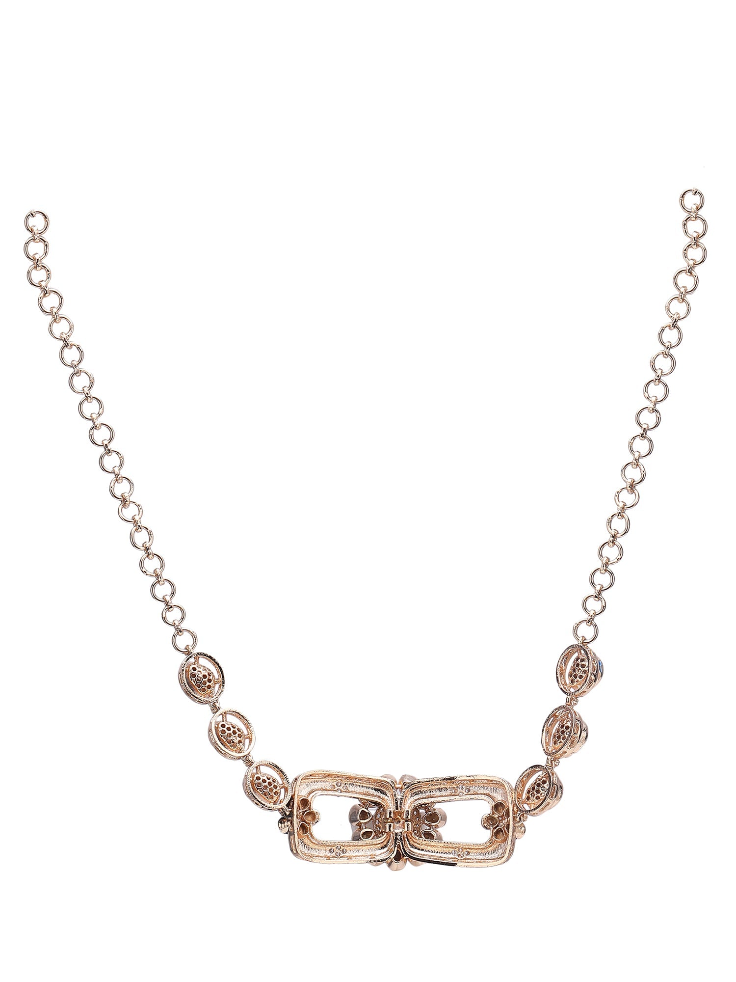 Gold-Toned & White Gold-Plated Moissanite Choker Set - Auraa Trends - Choker -Choker choker set for women