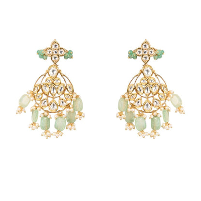 Grand Mint Green Layered Kundan Necklace Set - Auraa Trends - Necklaces - # - Auraa Trends - Grand Mint Green Layered Kundan Necklace Set
