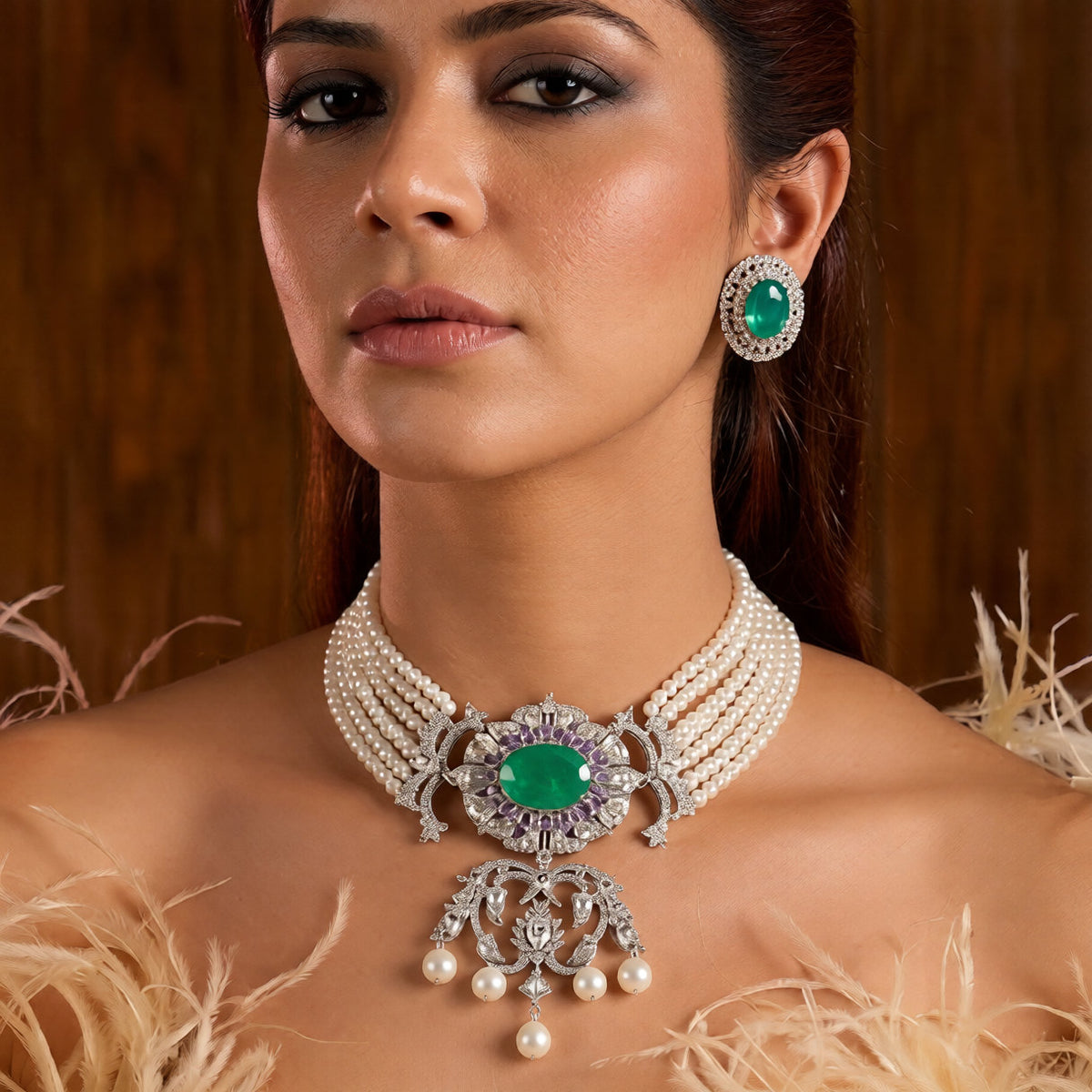 Bridal choker necklace