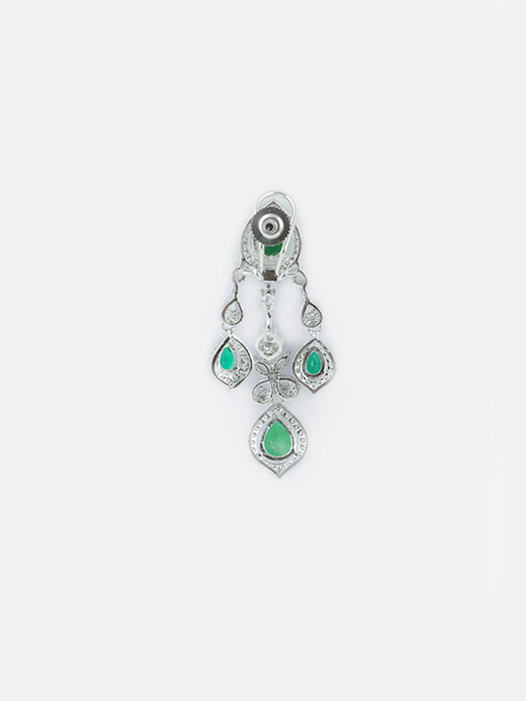 Imperial Rhodium Plated American Diamonte Necklace Set - Auraa Trends - AD - Imperial Rhodium Plated American Diamonte Set