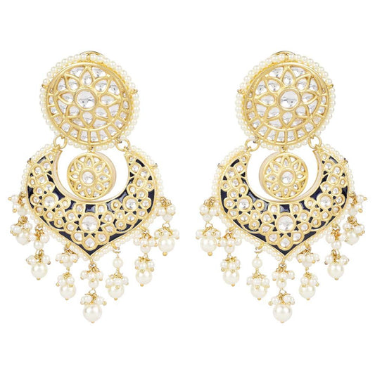 Kundan Chandbaali earrings set - Auraa Trends - Chandbali - afghan chandbaali afghan chandbaali buy online