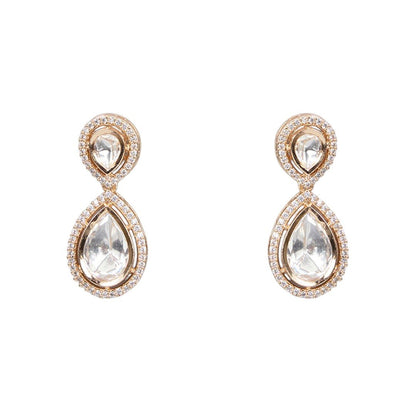 Kundan Classic Teardrop Necklace Set - Auraa Trends - Necklaces - # - Auraa Trends - Kundan Classic Teardrop Necklace Set