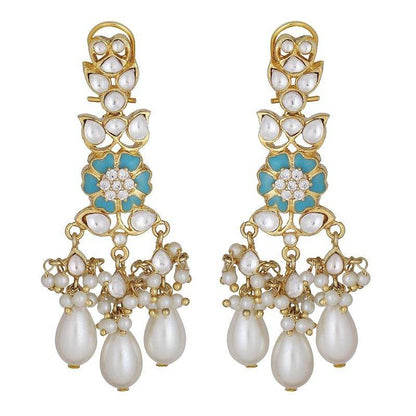 Kundan Gold-Plated Choker Necklace Set with Earrings - Auraa Trends