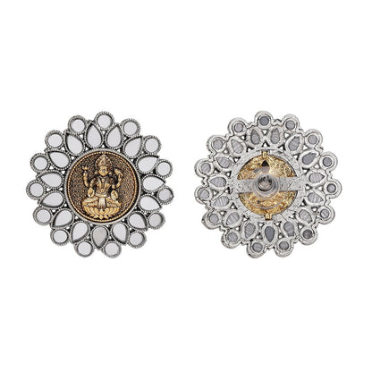 Laxmi Ethnic Earrings Stone - Studded Goddess - Auraa Trends - Studs - Trends - Laxmi Ethnic Earrings Stone - Studded Goddess