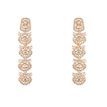 Lovely Champagne Gold Necklace Set with Stones - Auraa Trends - Necklaces - # - Auraa Trends - Lovely Champagne Gold Necklace Set with Stones
