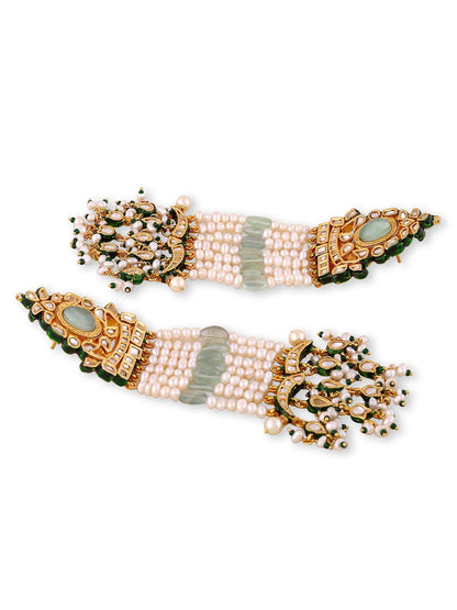 Luxurious Moissanite Chandelier Earrings with Green Accents - Auraa Trends - Chandelier Earrings - chandelier
