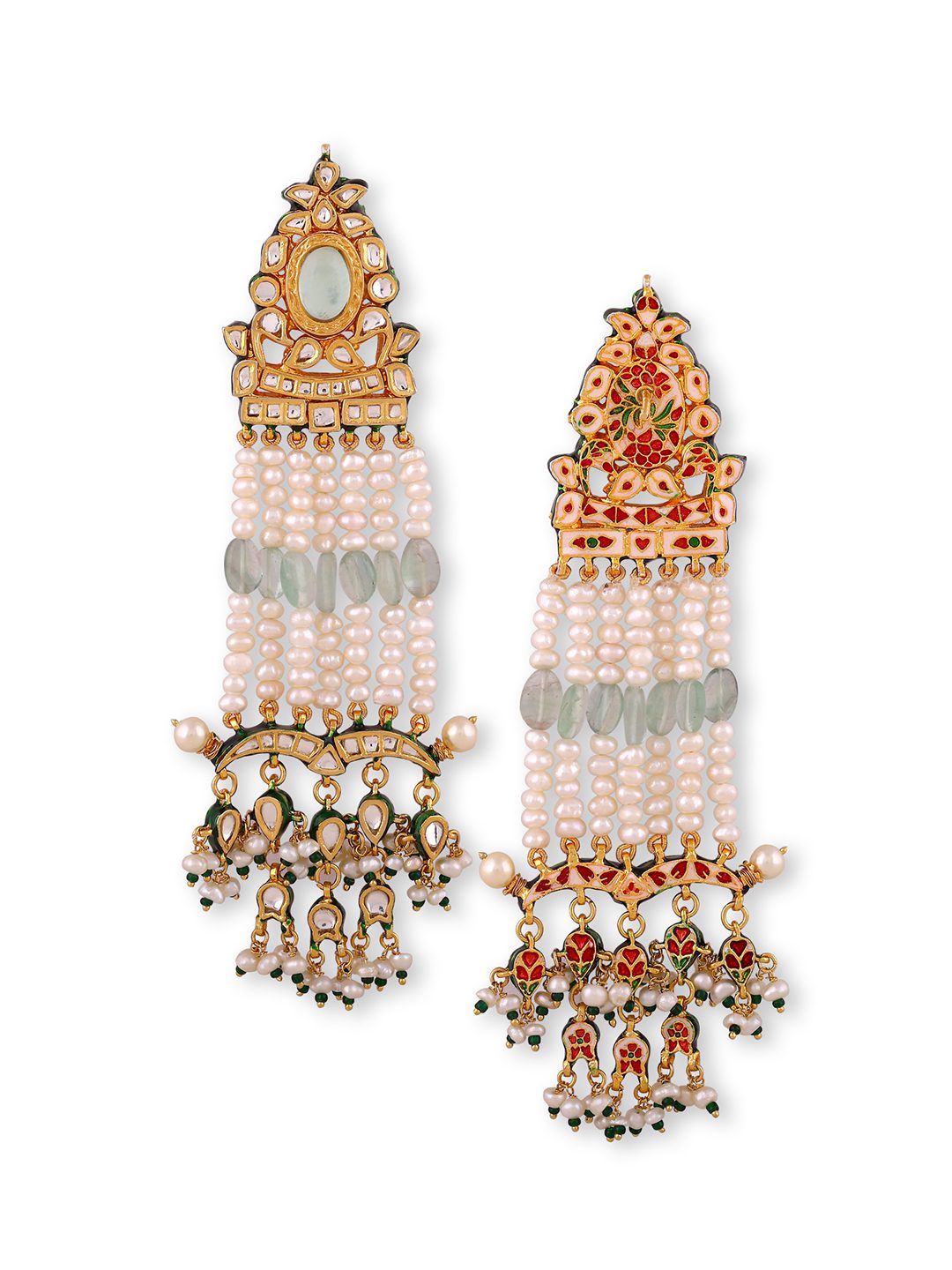 Luxurious Moissanite Chandelier Earrings with Green Accents - Auraa Trends - Chandelier Earrings - chandelier