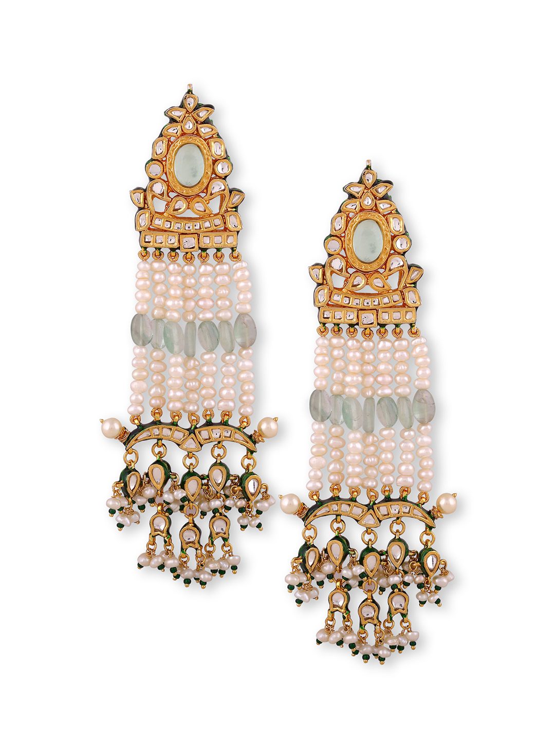 Luxurious Moissanite Chandelier Earrings with Green Accents - Auraa Trends - Chandelier Earrings - chandelier