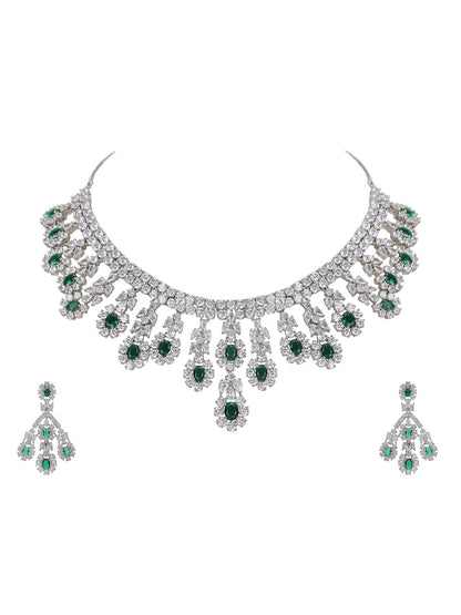 luxury green gemstone jewelry set - Auraa Trends - Necklace Set - # - Auraa Trends - luxury green gemstone jewelry set