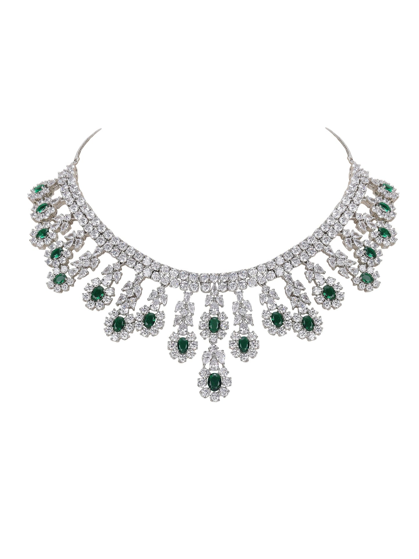 luxury green gemstone jewelry set - Auraa Trends - Necklace Set - # - Auraa Trends - luxury green gemstone jewelry set