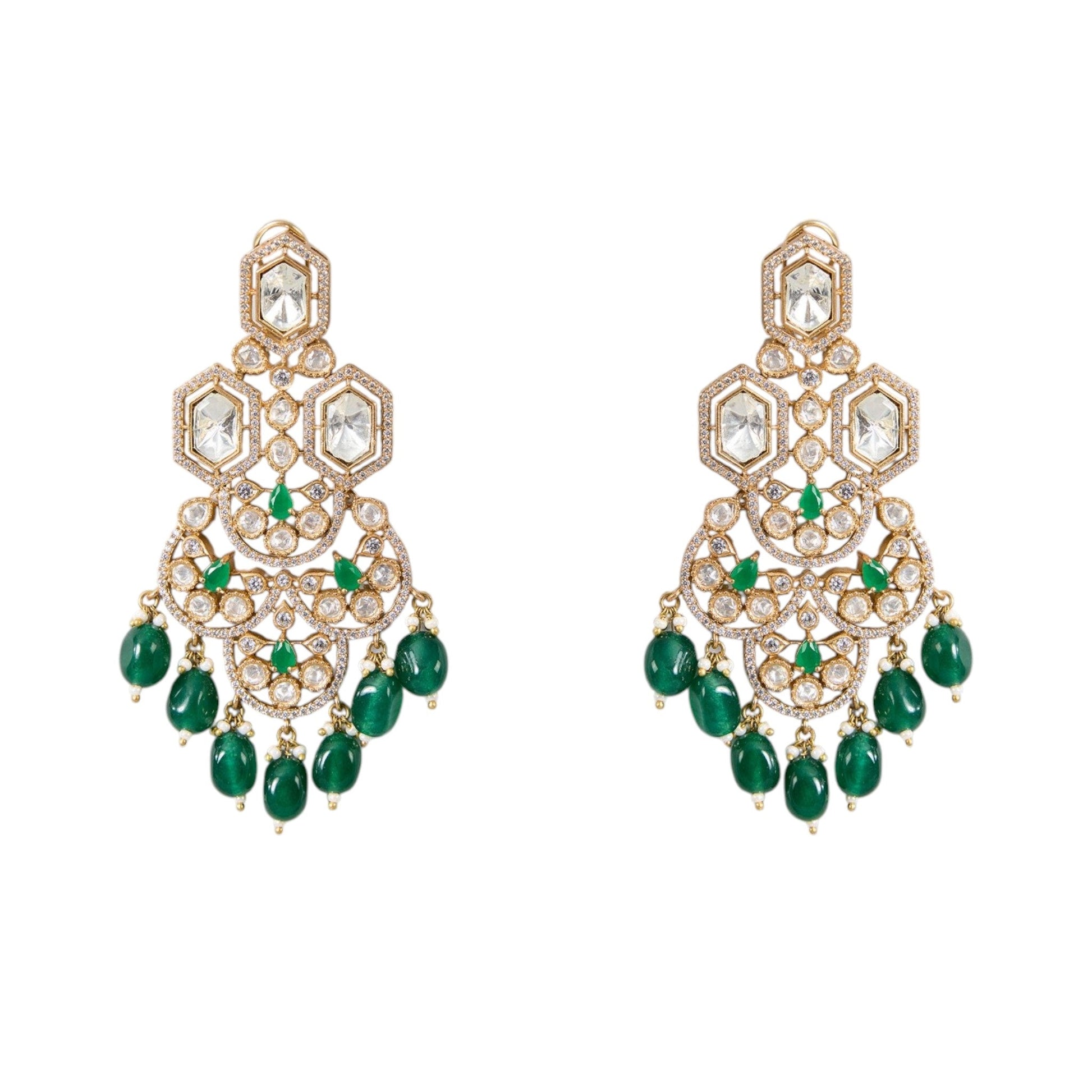 Luxury Mint Green Kundan Bridal Choker Necklace Set with Earrings for Women - Auraa Trends - Necklace -  - Auraa Trends - Luxury Mint Green Kundan Bridal Choker Necklace Set with Earrings for Women