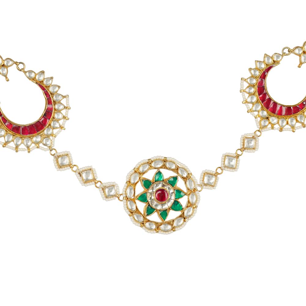 Mathapatti for women Alluring Kundan Gold Plated Head Band 22KT Gold Plated - Auraa Trends - Mathapati - Polki Maang Tikka