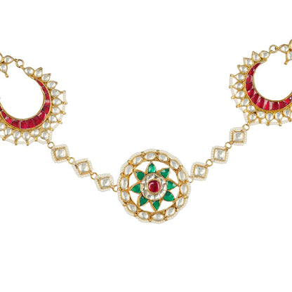 Mathapatti for women Alluring Kundan Gold Plated Head Band 22KT Gold Plated - Auraa Trends - Mathapati - Polki Maang Tikka