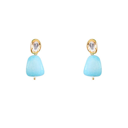 Modern Blue Stone and Pearl Layered Necklace Set with Matching Drop Earrings - Auraa Trends - necklace Layered Necklace Set