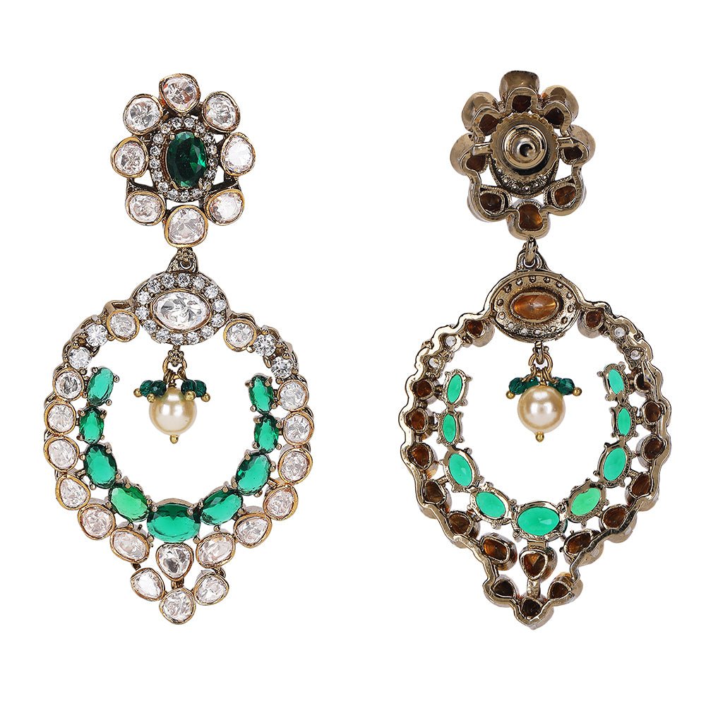 Moissanite Chandbaali Earrings – Ethnic Chic - Auraa Trends - Chandbali - Shop Moissanite Chandbali Earrings – Ethnic Chic