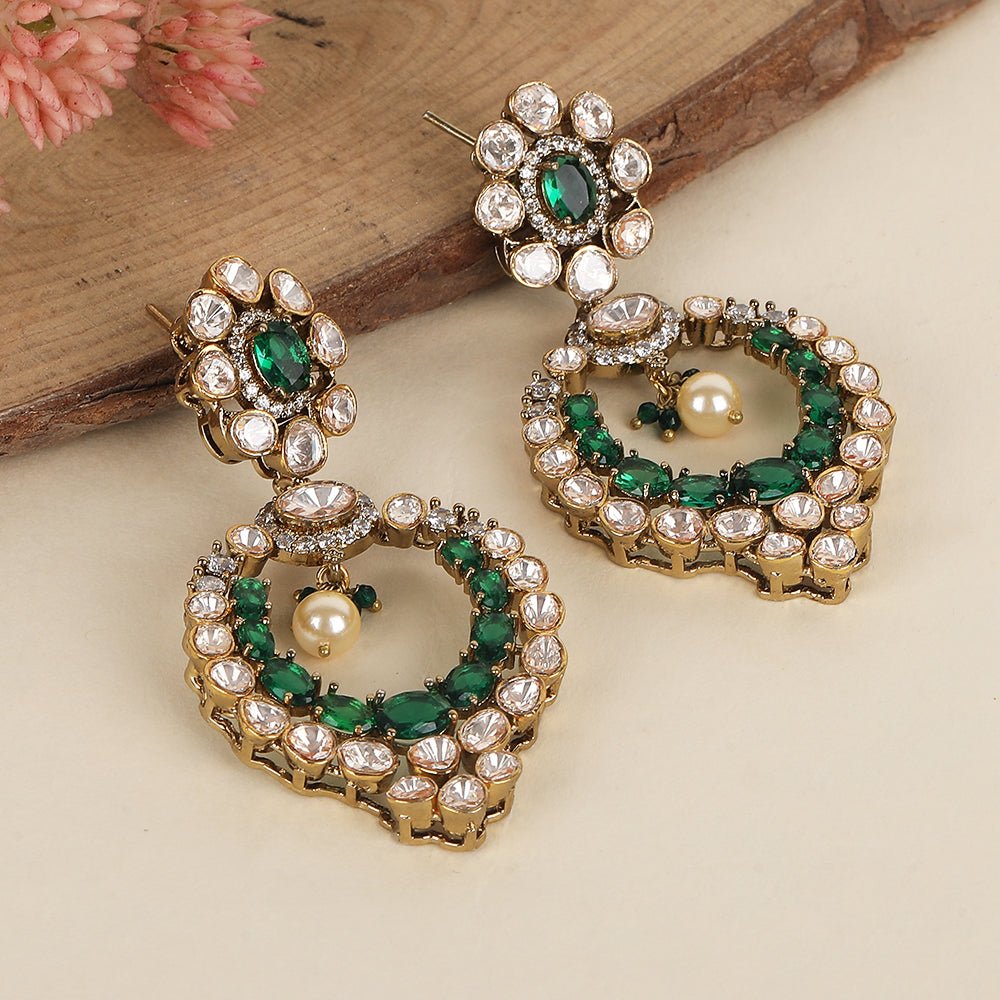 Moissanite Chandbaali Earrings – Ethnic Chic - Auraa Trends - Chandbali - Shop Moissanite Chandbali Earrings – Ethnic Chic