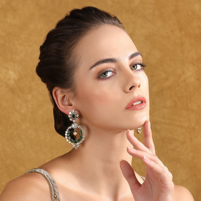 Moissanite Chandbaali Earrings – Ethnic Chic - Auraa Trends - Chandbali - Buy Moissanite Chandbali Earrings – Ethnic Chic