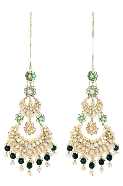 Moissanite Chandelier Earrings with Green Accents - Auraa Trends - Chandelier Earrings - chandelier earrings Earring